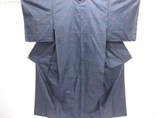 JAPANESE KIMONO / UNUSED DORO OSHIMA TSUMUGI / ENSEMBLE / WOVEN FLOWER SARASA